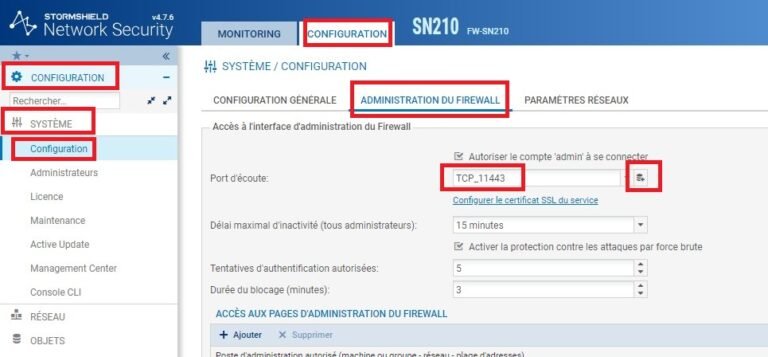 Configuration de base d'un Stormshield V4