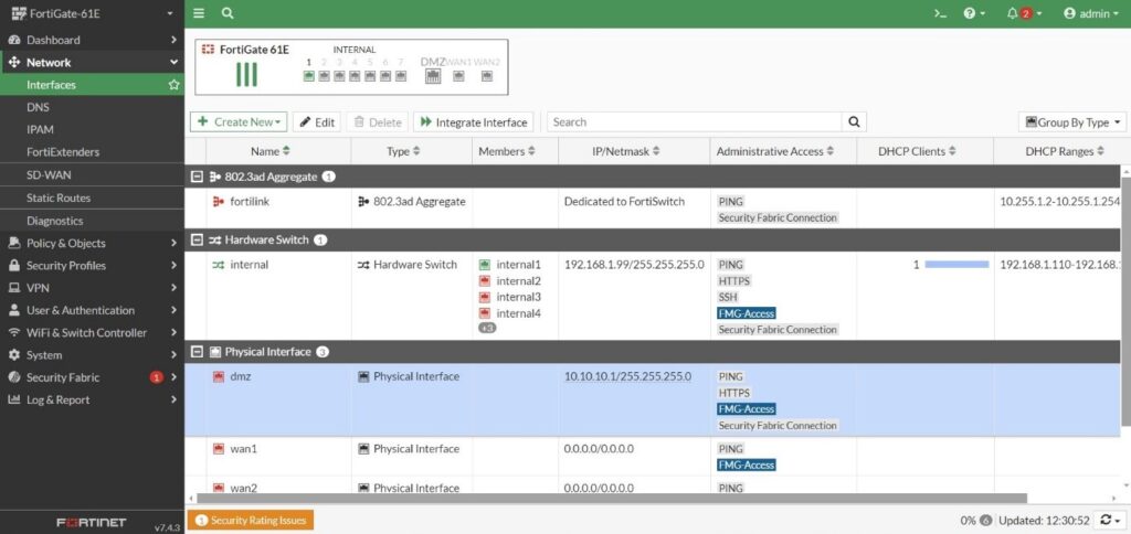 Cybersécurité - Configuration d'un Fortigate en Français